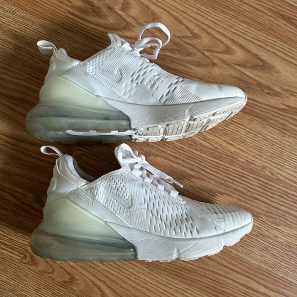 air max 270 triple white on feet